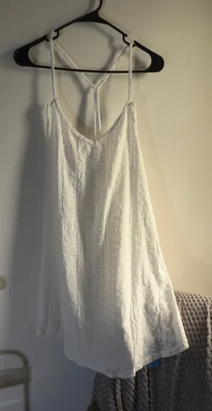 Cupshe White Lace Swim coverup with Spaghetti Straps thumbnail 1