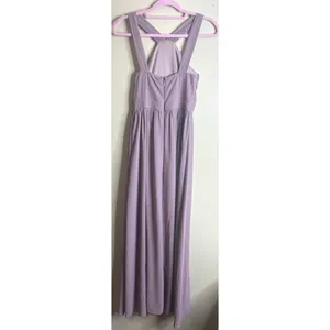 Lulus Air of Romance Mauve Maxi Dress halter neckline, seamed bodice, size small thumbnail 4