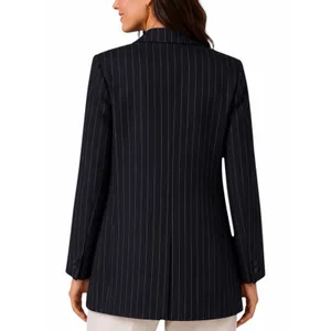 Madewell Wool Blend Oversized Blazer Jacket in Pinstripe Black Size 8 thumbnail 3