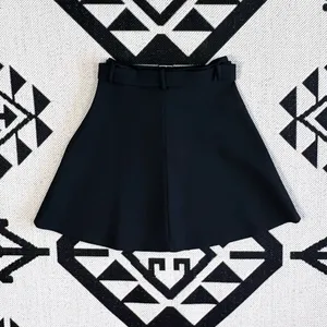 Zara Belted A-line Mini Skirt in Black Small thumbnail 9