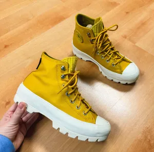 Converse Mustard Yellow Lugged Sole High Top Sneakers thumbnail 10