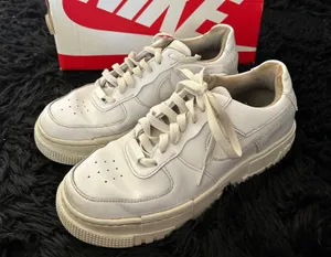 Nike Af1 Air Force One Shadow White Lace Up Platform Shoes Sneakers thumbnail 3