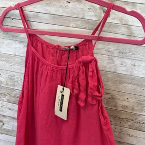 NWT‎ Lungo L'Arno Womens S Dress Knee Length Pink 100% Linen Short Summer Italy thumbnail 1