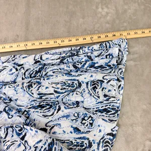 Cupio Skirt Medium Blue Peasant Boho Paisley Coastal Smocked Tiered 100%Cotton thumbnail 6