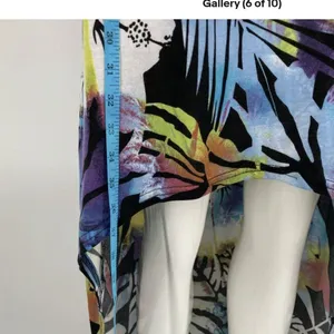 Derek Heart High Low‎ Dress Medium Tropical Floral Racerback Sleeveless Summer thumbnail 6