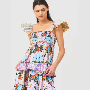NWT CeliaB Tiered Ruffle Maxi Dress Blue thumbnail 2