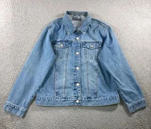 Vintage 90s Montego Denim Jacket Women L Cotton Trucker Blue Medium Wash EU thumbnail 1