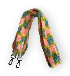 Anthropologie Plush Zigzag Strap in Pink, Blue & Green thumbnail 1