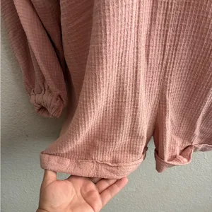 Free People Blush Oversized Cotton Romper XS thumbnail 8