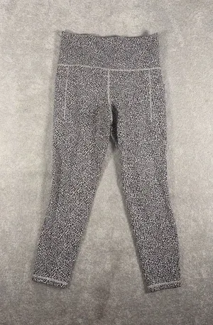 ATHLETA |Size S| Salutation Stash Pocket‎ II Textured 7/8 Tight Moonflower Black thumbnail 1