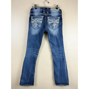 Rock Revival Jeans Womens 27 Effie Boot Cut Low Rise Rhinestone Flap Pockets thumbnail 7