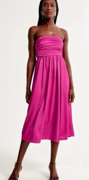 Abercrombie Strapless Emerson Satin Dress thumbnail 1