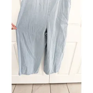 Baltic Born Madison Light Wash Denim Jumpsuit Ruffle Wide Leg Cottagecore XL thumbnail 7