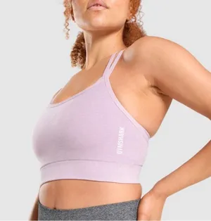 Gymshark Adapt Marl Seamless Sports Bra - Light Purple thumbnail 2