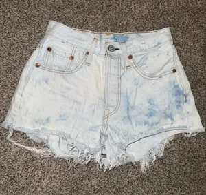 Levi's 501 Original Cut-Off High Rise Acid Wash Denim Shorts thumbnail 1