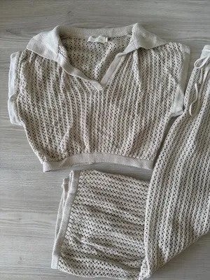 Beige Botany Cream Crochet Top & Skirt thumbnail 3
