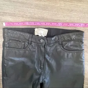 Nicole Miller Artelier black lamb leather pants thumbnail 11