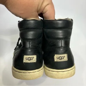 UGG Gradie‎ black leather high top sneakers women’s size 7.5 casual timeless thumbnail 4