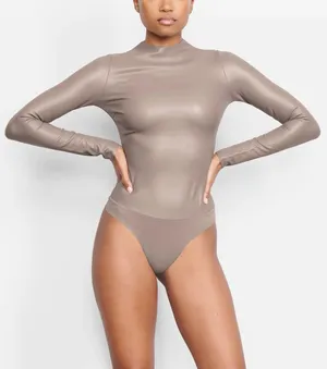 SKIMS Faux Leather Bodysuit thumbnail 1