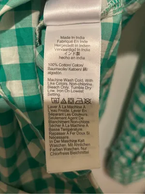 J. Crew Green & White Gingham Button-Down Cotton Shirt Sz M thumbnail 5