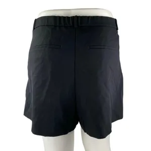 Abercrombie & Fitch Women's Black High Waisted Pleated Casual Mini Shorts Sz 36 thumbnail 2