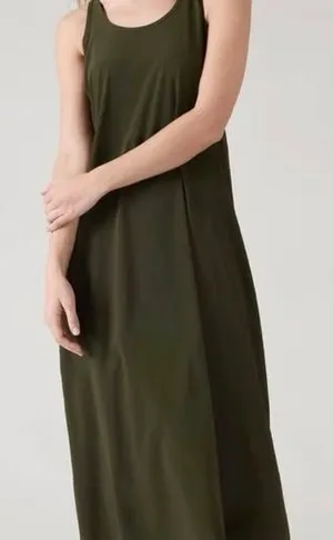 Athleta Olive Green Maxi Dress size M thumbnail 1