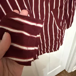 Reformation Graphite Blazer Dress in Kismet burgundy‎ red striped button front 2 thumbnail 6