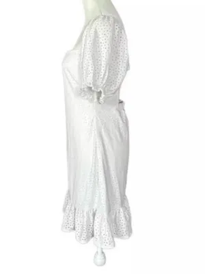 Speechless Eyelet Open Back Boho Prairie Core Mini Dress Sz Large Juniors thumbnail 5