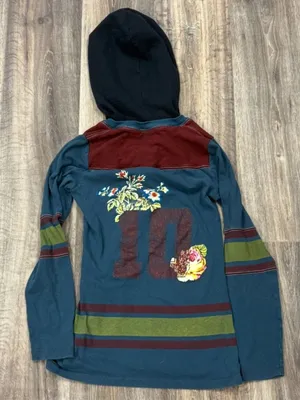 Free People Lace Up Hoodie Long Sleeve Top y2K Women’s Medium thumbnail 2