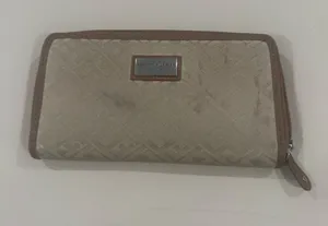 Tommy Hilfiger Beige Signature Zip Wallet cute long navy interior full zip thumbnail 1