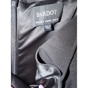 Bardot Black Square Neck Midi Dress Side‎ Slit Spaghetti Strap US 4 thumbnail 5