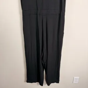 Quince Black Sleeveless V-Neck Wide Leg Drawstring Jersey Jumpsuit Womens Large thumbnail 11