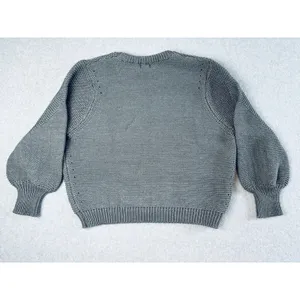 Women’s Poll Grey‎ Chunky Pullover Knit Sweater Oversized Medium Large thumbnail 4