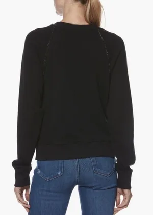 Daytona Chain Trim Casual Pullover Sweatshirt Black Silver Size Large thumbnail 3