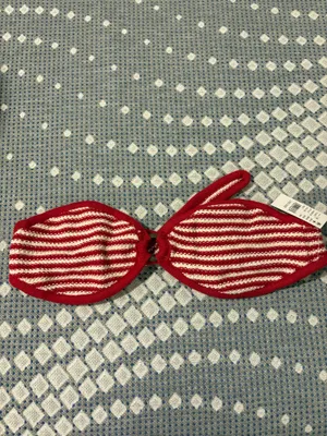 Red and white stripped bikini  thumbnail 2