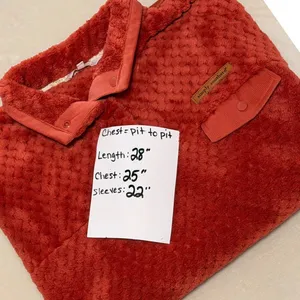 Simply Southern Sherpa Pullover Women's XL Rust Fleece Snap Neck Pocket Sweater thumbnail 7