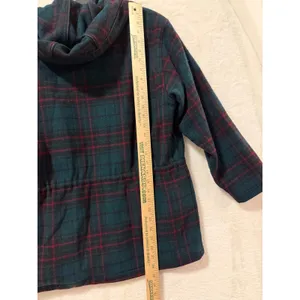 Woolrich Vintage Plaid Hooded Jacket Womens Small Green Red Wool Blend Zip Up thumbnail 7