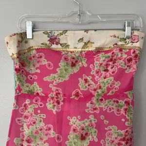 Vintage 90's Cynthia Rowley Garden Print Floral Column Maxi Dress Size 6 thumbnail 3