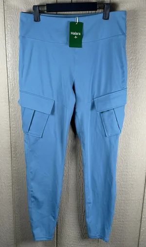 NEW Halara HaloTek Air Womens Sz XL Cargo Pocket Leggings Butt Lift Blue Stretch thumbnail 1