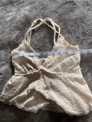 ALTAR’D STATE Full Lace Cream Babydoll Tank Top Women’s Sz XXS EUC thumbnail 6