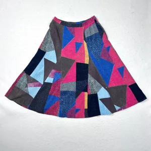 Maeve Anthropologie A-Line‎ Midi Skirt Women XS Geometric Flare Office Siren 90s thumbnail 3