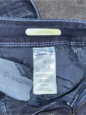 Seven7 Jeans Slim Boot Cut Dark Wash Embroidered Flap Pocket Womens 12 Stretch thumbnail 8