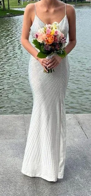 Sherri Hill White Prom Dress thumbnail 1