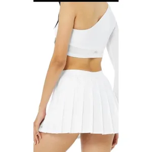 Women’s Authentic Alo Yoga White Varsity Pleated Tennis Skirt Skort XS thumbnail 4