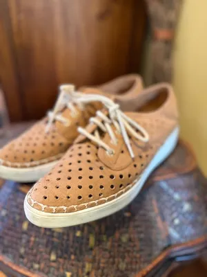 Dr. Scholl's Perforated Suede Lace-Up - Brown Orignal Comfort Shoes thumbnail 5