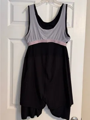 Zelos Black Athletic Active Tennis Tank Dress w/ Built in Bra & Shorts Sz Large thumbnail 7