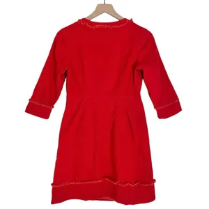 Boden Women’s 3/4 Sleeve V Neck Fringe Detail Dress in Orange Size 4 Petite thumbnail 2