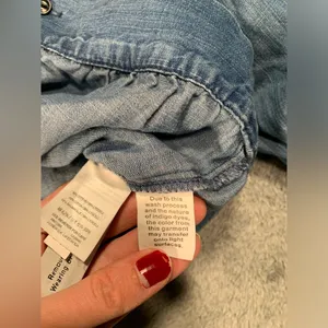 Madewell Blue Denim Wrap Blouse medium thumbnail 8