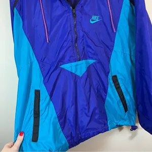Vintage Nike Windbreaker Purple Blue Medium‎ Gray Tag thumbnail 5