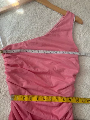 Lulus Beautiful Perception Pink Ombre One-Shoulder Mesh Midi Dress Size Small thumbnail 7